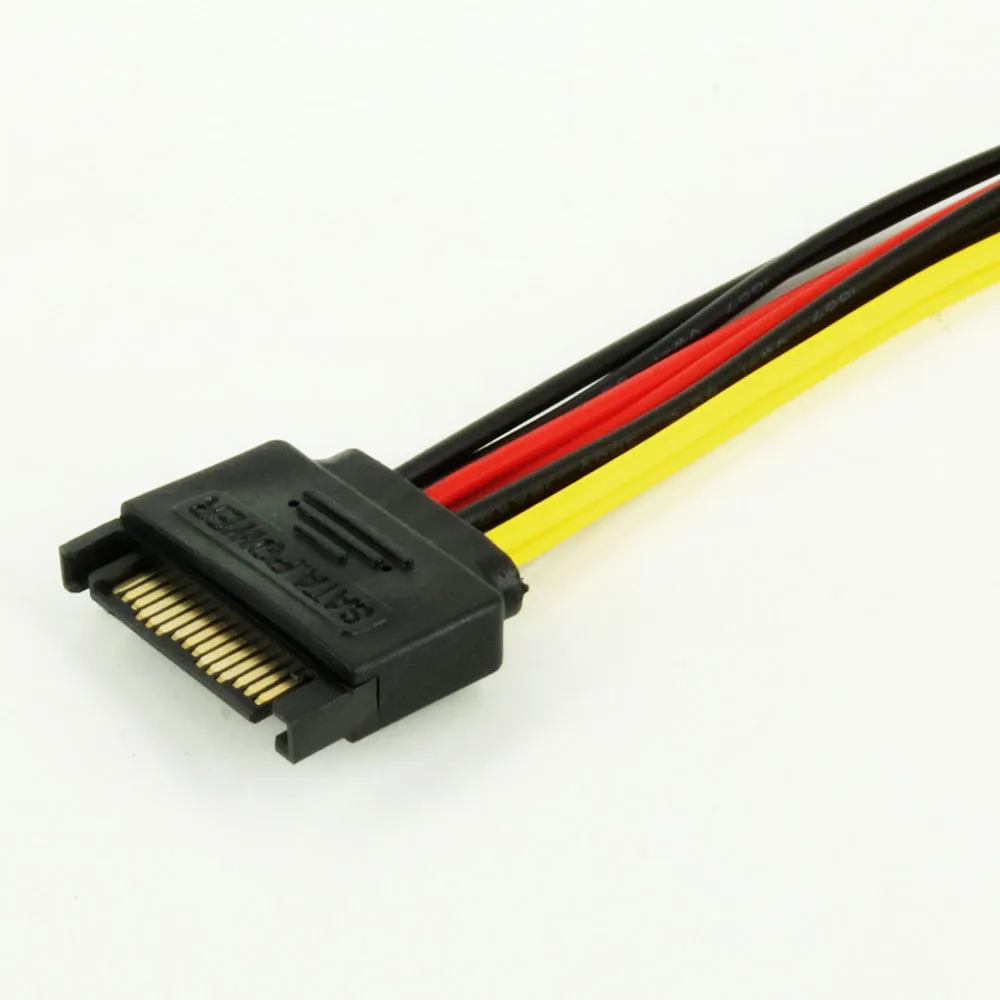 OULLX SATA 1 Stecker auf 2 Dual Buchse SATA Splitterkabel Hard HDD 15PIN 1 auf 2 Netzteilkabel für Computer Y-förmiges PC-Kabel
