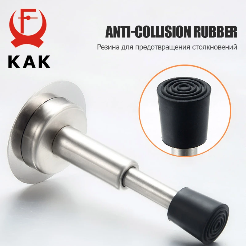 KAK Edelstahl-Türstopper, nicht stanzbar, hydraulischer Pufferdämpfer, Wandschutz, Wandmontage, Gummi-Türstopper, Türbeschläge
