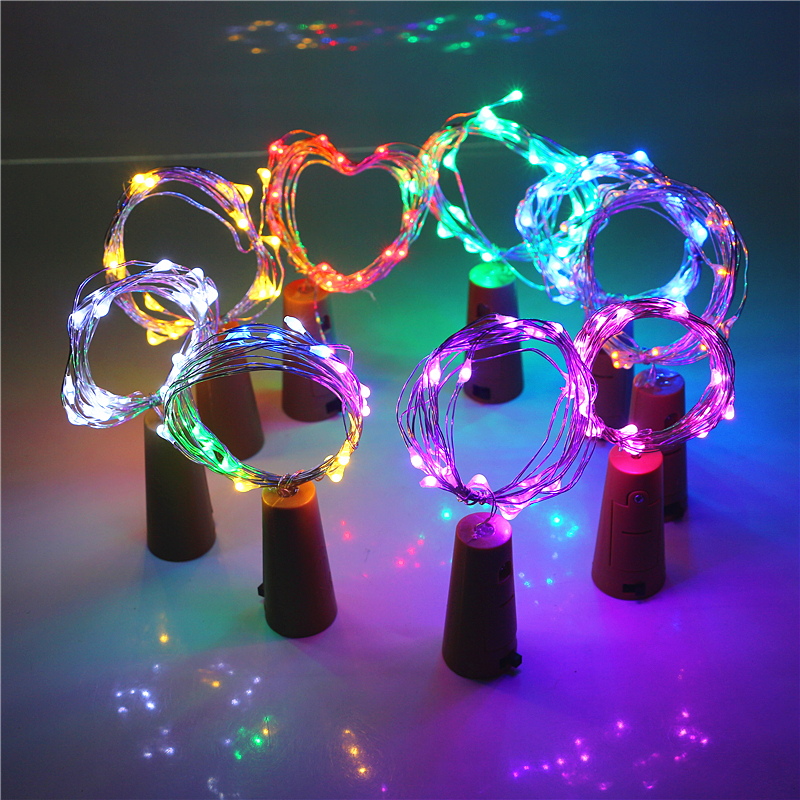 Guirnalda de luces LED de alambre de cobre de 1M, 2M, 3M, 5M, 10M, tapón de botella USB, iluminación navideña, guirnalda de hadas para decoración de fiesta de árbol de Navidad