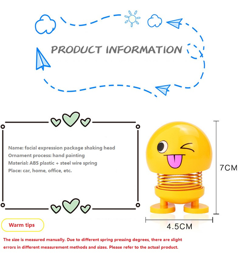 Spring Shake Head Doll Interior Decoration Car Ornaments Cute Simulation Lovely Toy Car-stylin