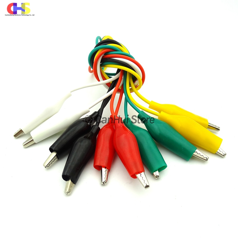 Pinzas de cocodrilo con enchufe Banana de 4MM, pinzas eléctricas de cocodrilo de plomo de prueba DIY, conector de Cable de gancho de prueba, multímetro de sonda Dual