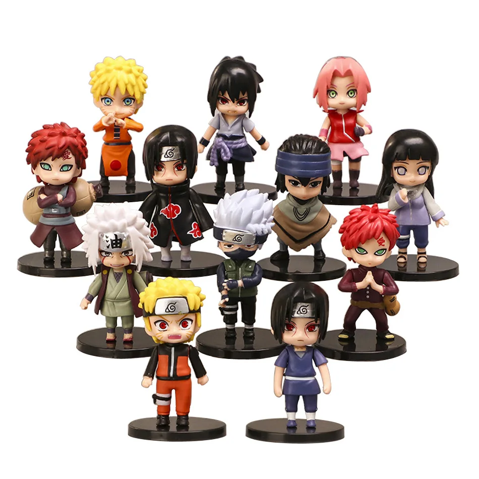 ใหม่ 12 ชิ้น/เซ็ตอะนิเมะรูป Naruto Shippuden Hinata Sasuke Itachi Kakashi Gaara Action Figure รุ่น Q PVC ตัวเลขของเล่นของขวัญ