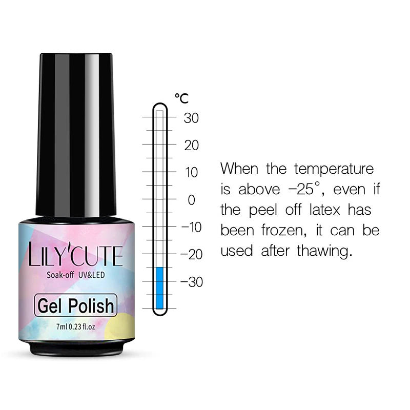 LILYCUTE 7ml/5ml pelar látex inodoro resistente al frío blanco cuidado de uñas Protector de bordes herramientas de estampado de Arte de uñas