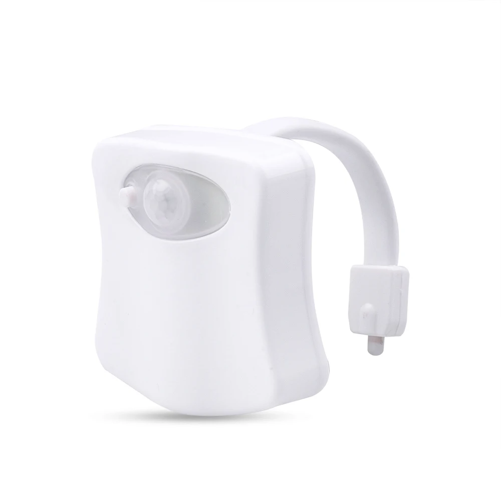 Luz LED nocturna para inodoro y baño, Sensor de movimiento PIR corporal, luz inteligente para asiento de inodoro, lámpara impermeable para WC