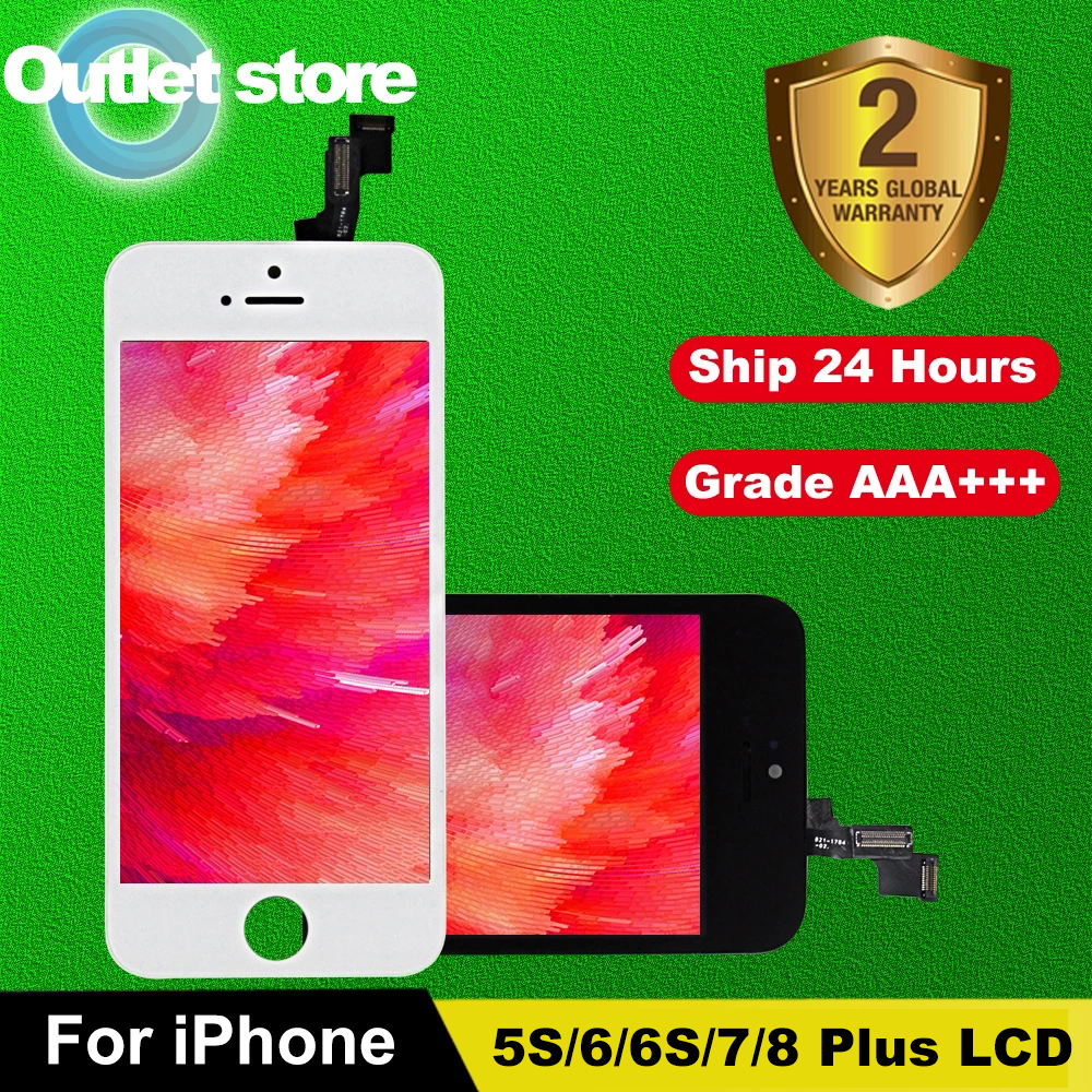 จอแสดงผล LCD คุณภาพสูงสําหรับ iPhone 5S 6 6S 7 8 Plus หน้าจอสัมผัสสําหรับ iPhone SE 2020 จอแสดงผล LCD