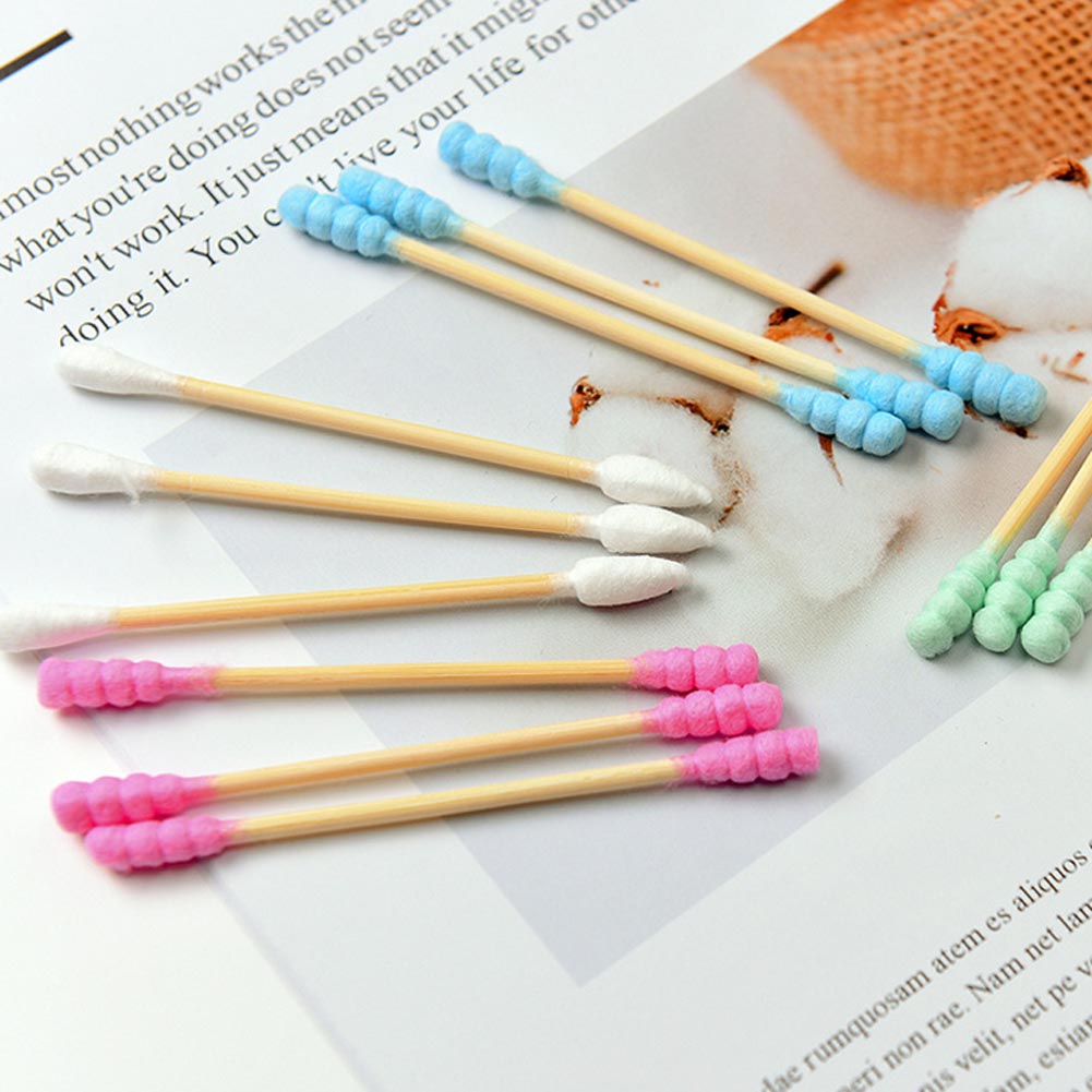 100 Pcs/set Double-head Cotton Swabs Lipstick Applicator Swabs Remover Sticks Ear Clean Wooden Sticks Cotton Swab Makeup Tools