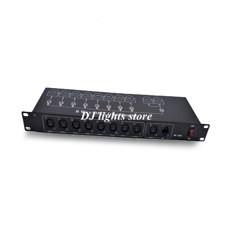 Beste qualität Bühne Licht DMX Signal Verstärker Bühne Licht Controller DMX512 Splitter 8-weg DMX Verteiler für bühne Ausrüstung