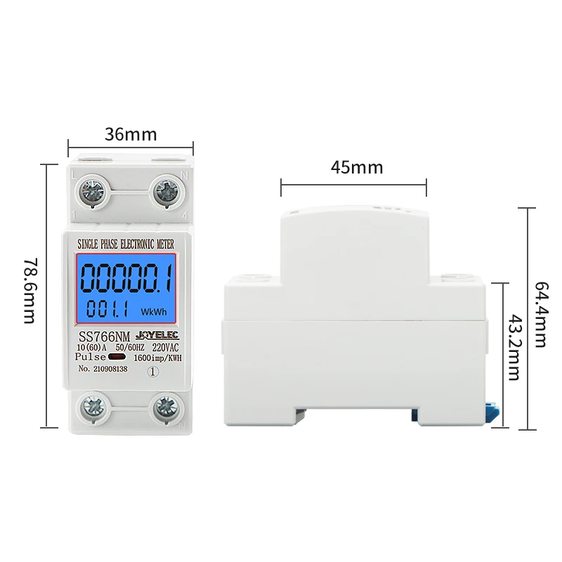 JOYELEC Digital Single Phase Reset Null Energie Meter kWh Spannung Strom Power Verbrauch Meter Wattmeter Strom 220V AC