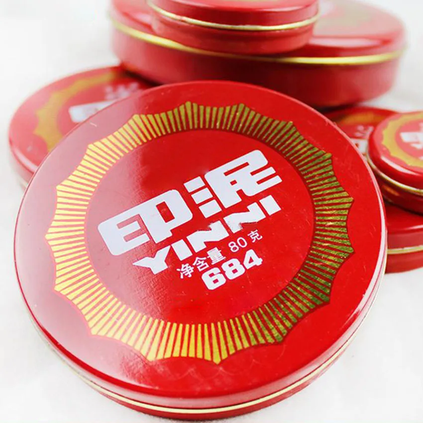 1Pc Red Vòng Inkpad Văn Phòng Di Động Kế Toán Tin Hộp Mực Pad, DIY Scrapbooking Thư Pháp Inkpad Tem Niêm Phong Trang Trí