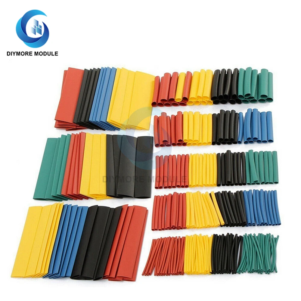 400 Cái/lốc Polyolefin Nhiệt Bộ Ống 3.5Mm/8 Kích Cỡ 1-14Mm 2:1 Ống Co Nhiệt cách Nhiệt Co Ống Dây Cáp