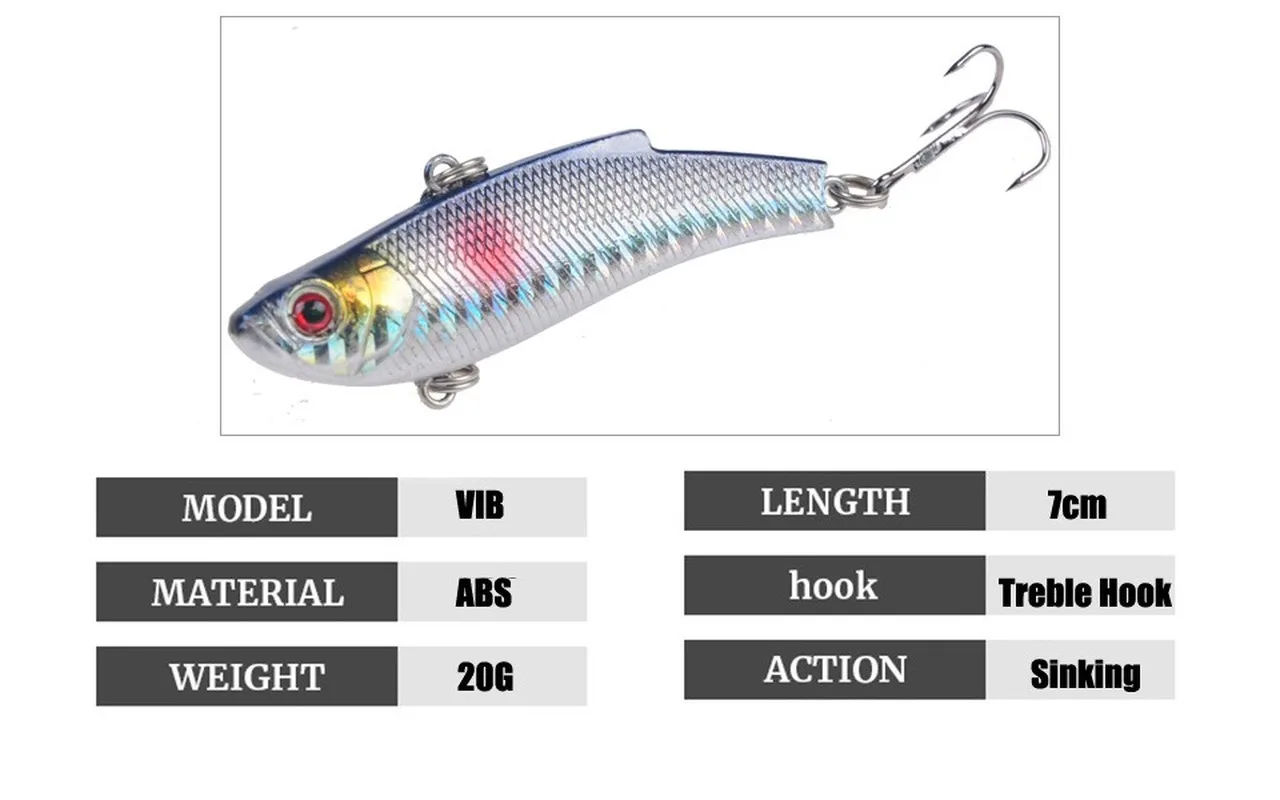 1 Cái 7Cm/20G Nhân Tạo Nhật Bản VIB Mồi Dụ Cá Dẫn Bên Trong Mồi Lặn Xoay Mồi Mùa Đông biển Câu Cá