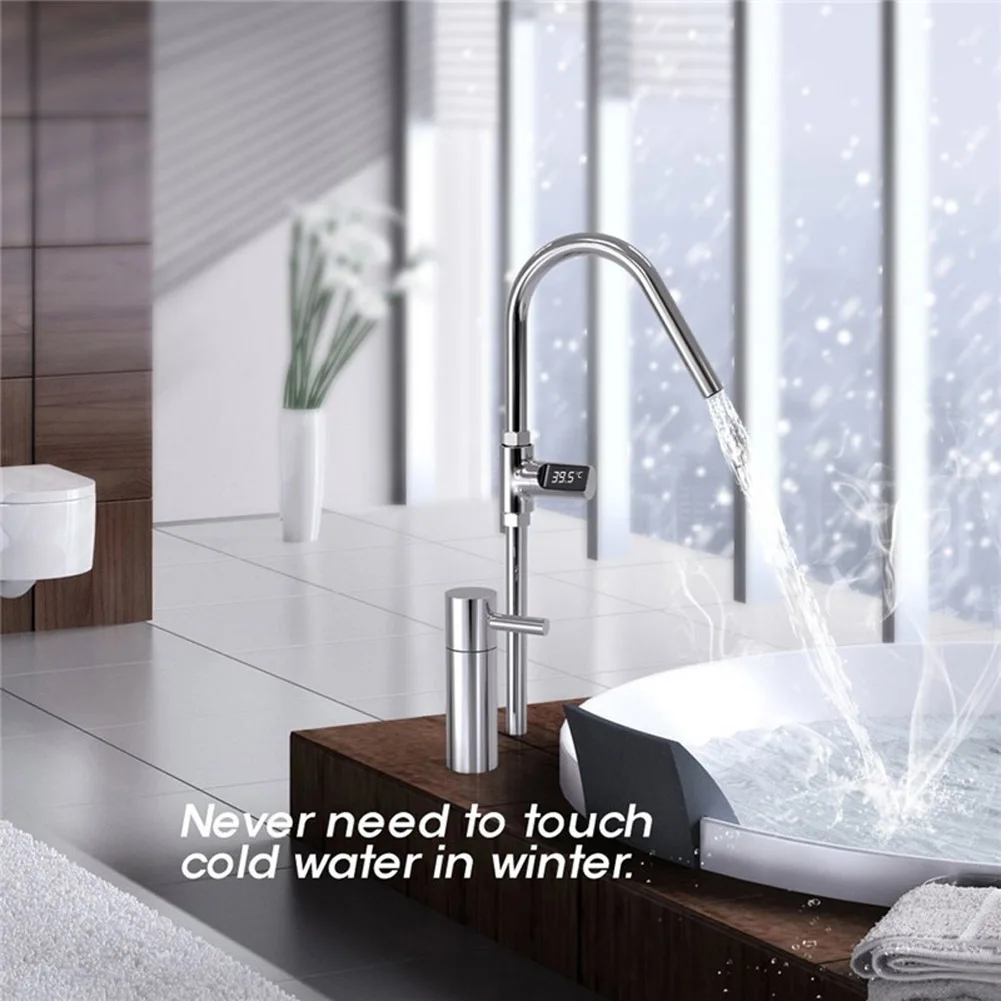 Kỹ Thuật Số Tắm Nhiệt Độ Màn Hình Led Hiển Thị Nhiệt Kế Đo Nước Realtime Màn Hình Anh Vòi Rửa Chén Trộn Kèm Bình Giữ Nhiệt