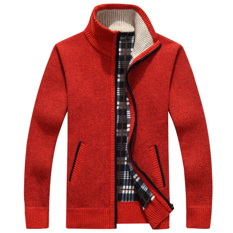 2024 outono inverno camisola masculina casaco de lã de pele do falso jaquetas homens zíper de malha casaco grosso quente casual malhas cardigan