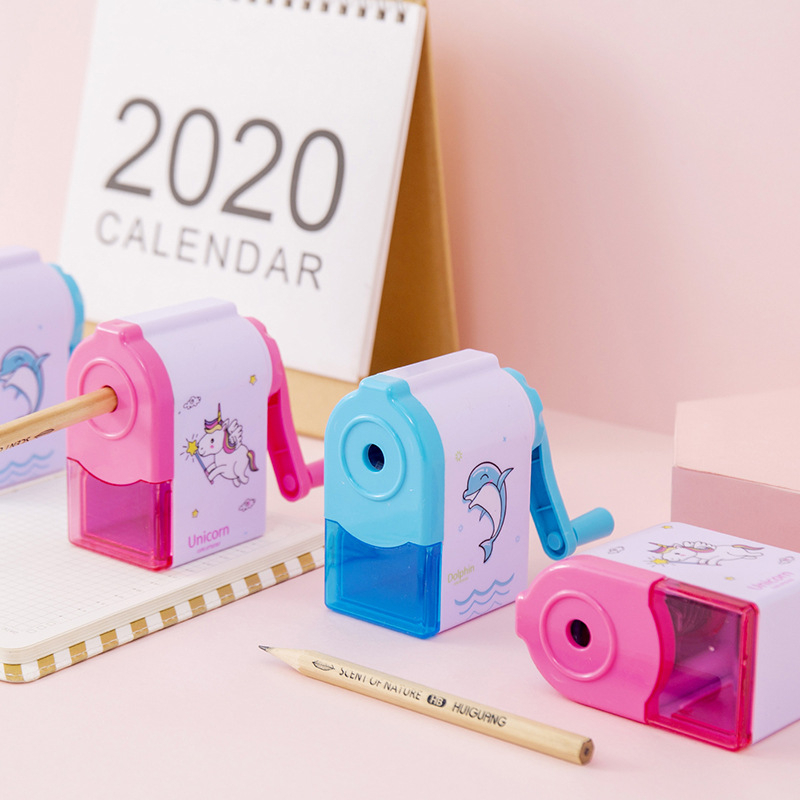 Lytwtw น่ารักยูนิคอร์น Dolphin Mechanical Sharpener สําหรับดินสอโรงเรียนอุปกรณ์สํานักงานเครื่องเขียน Back To School