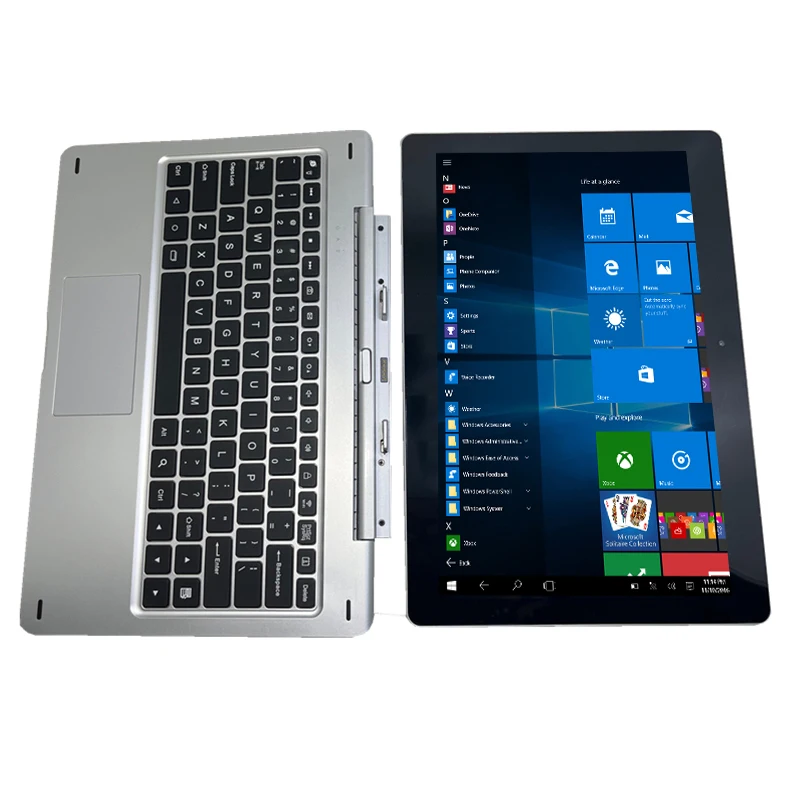 11.6 ''Tablet PC 2 em 1 com teclado de encaixe 2 GB DDR + 64 GB Windows 10 WIFI G12 Touching Screen1366 * 768 IPS câmera dupla