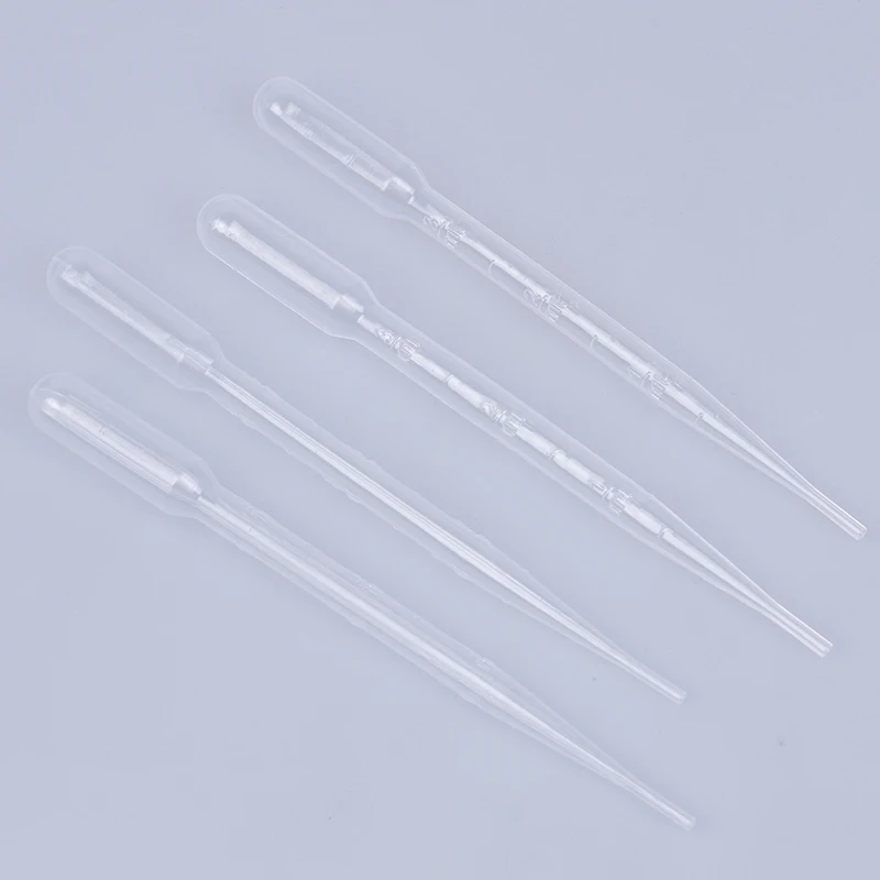 4Pcs 3ML Pipetteห้องปฏิบัติการเครื่องมือพลาสติกที่ใช้แล้วทิ้งPasteur Pipette Dropper Polyethyleneเครื่องมือแต่งหน้า