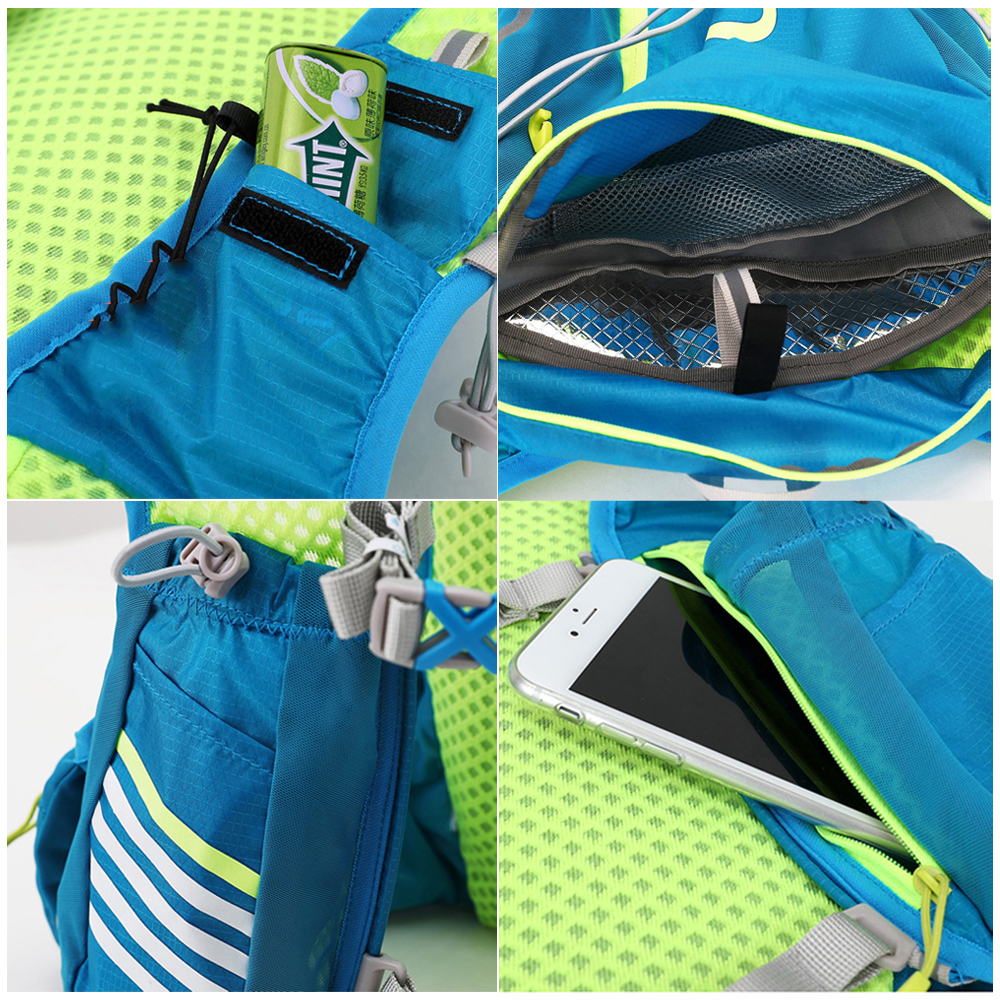 Mochila con chaleco de hidratación para correr para hombre y mujer, mochilas deportivas para exteriores, mochila para correr, maratón, senderismo, con bolsa de agua