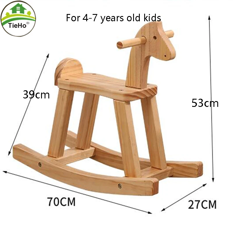 TieHo Gỗ Ngựa Ghế Bập Bênh Trẻ Em Phân Trẻ Em Phân Cho 1-7 Tuổi Trẻ Em Đồ Nội Thất