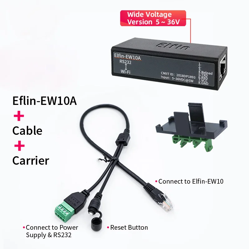 Самые маленькие беспроводные сетевые устройства Elfin-EW10A, Modbus TPC IP Функция RS232 для последовательного сервера Wi-Fi