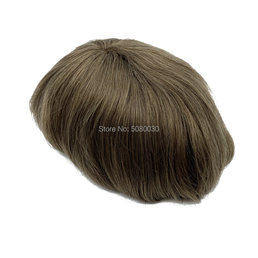 Tupé de hombre con línea de cabello natural con nudo invisible, peluquín frontal de cabello humano 100% Euro-Touch