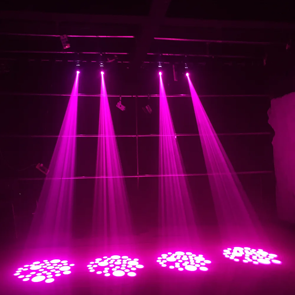 ไฟ LED สปอตไลท์4ชิ้น/75วัตต์/โคมไฟเรืองแสงแบบสหรัฐอเมริกามีล้อ7สีและล้อโกโบที่สว่างมากสำหรับดีเจบาร์ดิสโก้ไฟเอฟเฟกต์สำหรับเวที