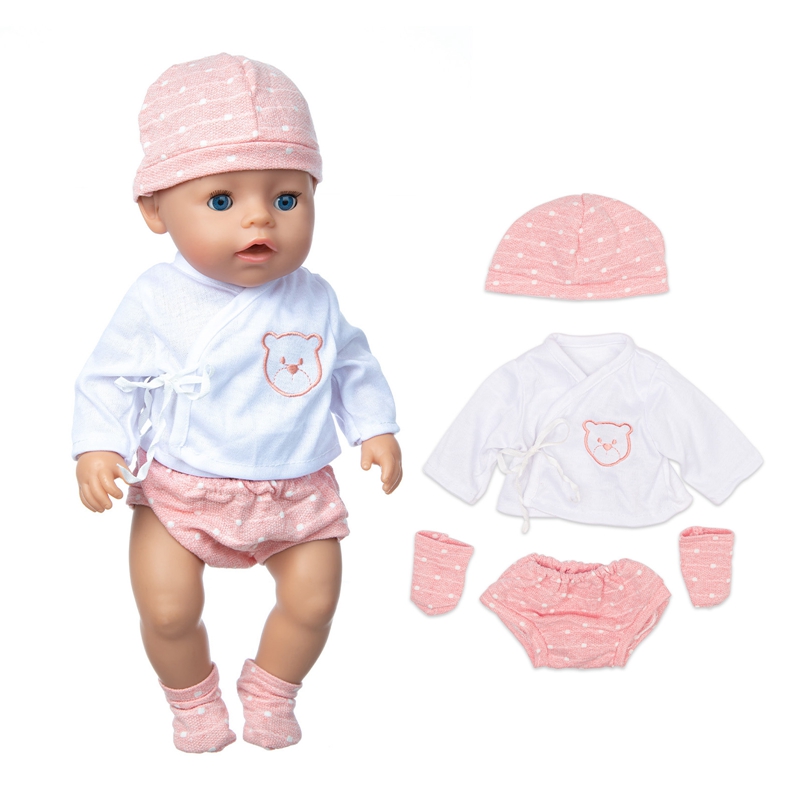2023 冬の新しいトップスーツ 17 インチベビーリボーンドール 43 センチメートルベビードール服、人形アクセサリー用。