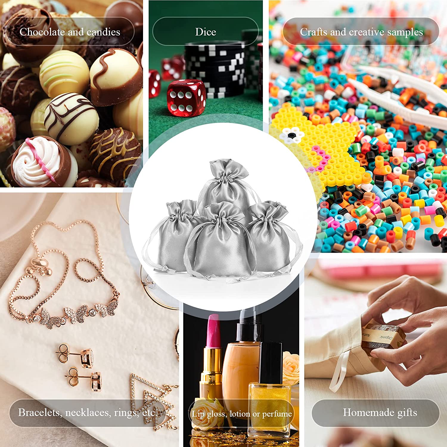 50 шт., мешочки из фольги для украшений