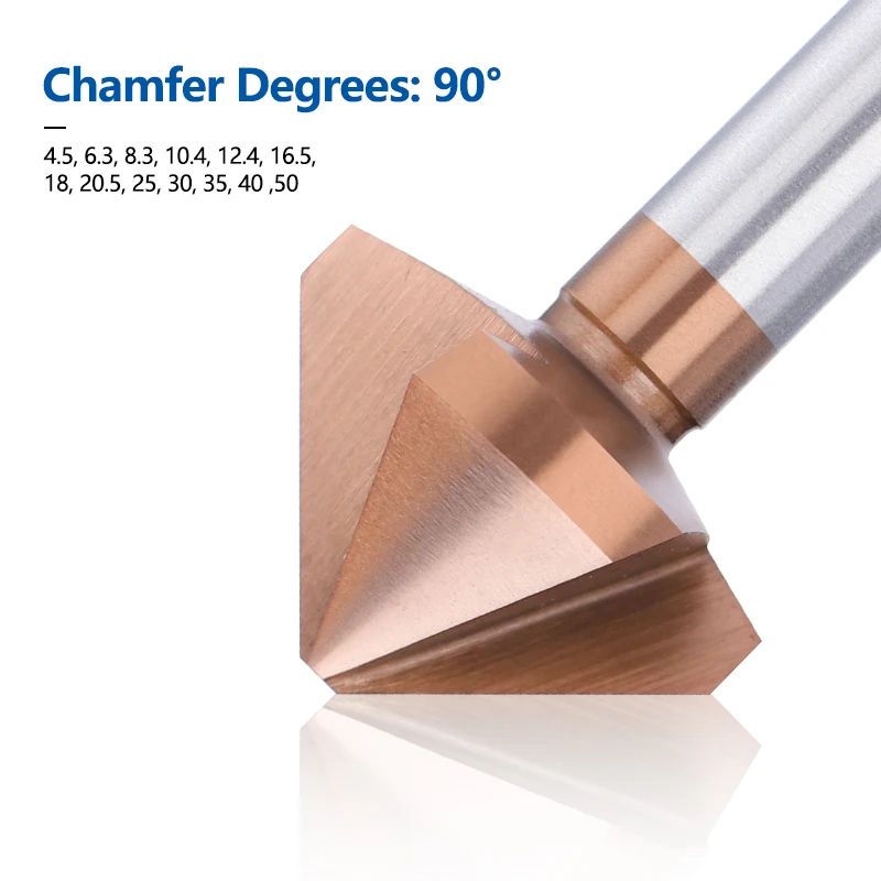 XCAN Chamfer Cắt 4.5-50Mm 3 Sáo 90 Độ TiCN Phủ HSS Mũi Khoan Gỗ Lỗ Kim Loại Dao Cắt mũi Khoan Mũi