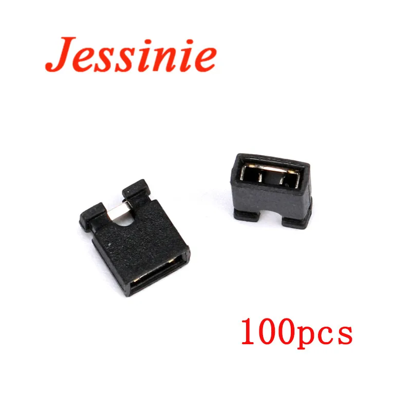 100 Stück Pitch 2,54 mm Pin Header Jumper Shorted Cap & Headers & Wire Housings Connector Schwarz Gelb Rot Blau für Arduino