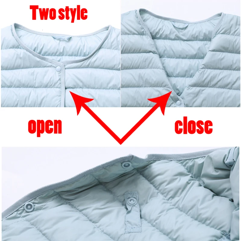 Siêu Mỏng Xuống Áo Khoác Nữ Size Lớn Màu Hồng Nữ Nhẹ Xuống Áo Siêu Nhẹ Phối Trắng Ấm Ngắn Áo Khoác Nữ