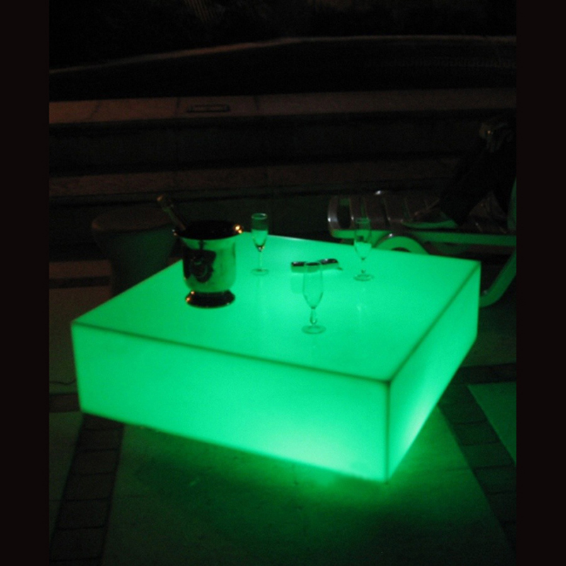 Oplaadbare LED-bartafel, PE-materiaal vierkante lade, LED-meubels, feest, SK-LF23, L60 * W60 * H 13cm 1pc