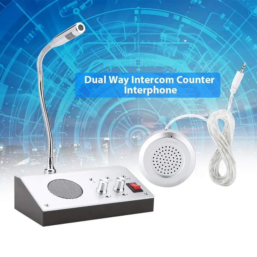 Retevis RT-9908 Dual Way Window Intercom System Bank Counter Interphone Two Way Intercom Intercom Bank Apotheke Tischmikrofon