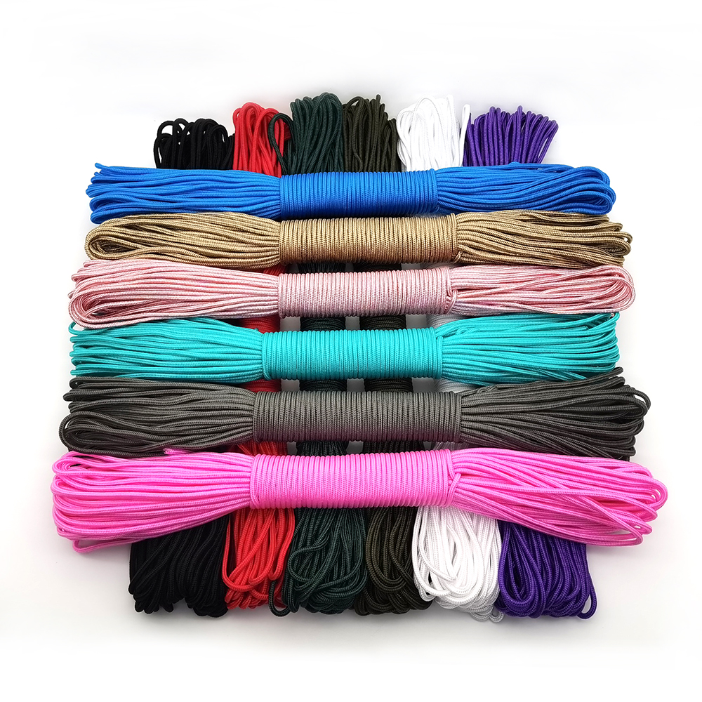 3 mm Paracord-Lanyard-Seil, Fallschirmschnur, Wandern, Camping, Wäscheleine, taktisches Armband, Zubehör, Armband, ein Kern, 100 Fuß, 328 Fuß