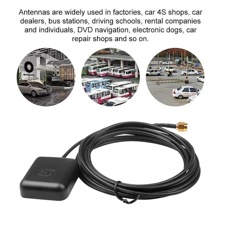 Cabo medidor de antena gps para carro, conector sma com conector de 90 graus, receptor gps, adaptador aéreo automático para reprodutor de navegação de carro d