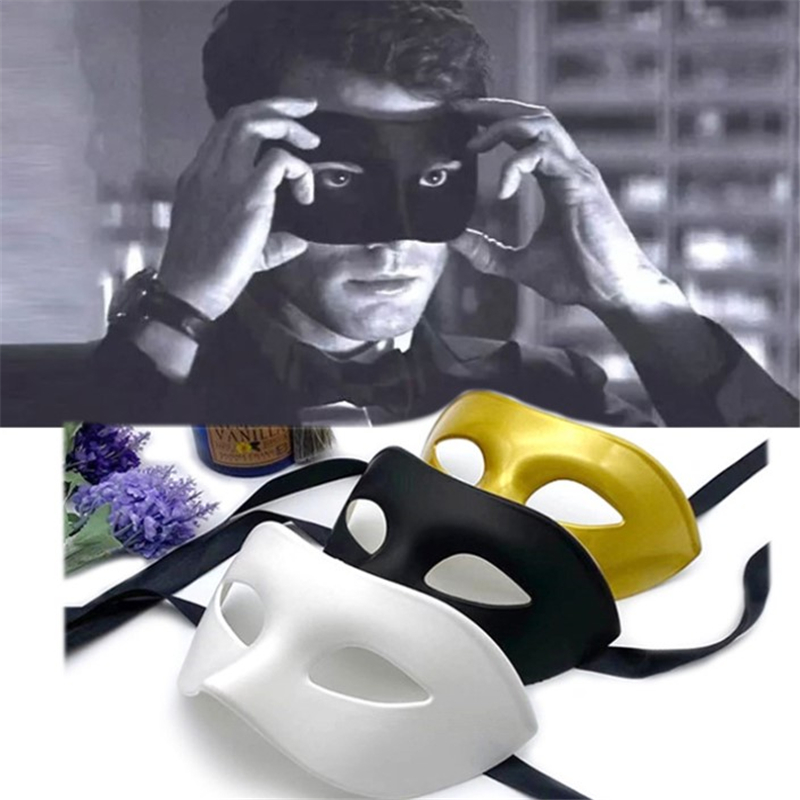 Máscara de mascarada de caballero Sexy para hombre y mujer, máscara de graduación, disfraz de fiesta de Halloween, accesorios de decoración de boda, negro y blanco