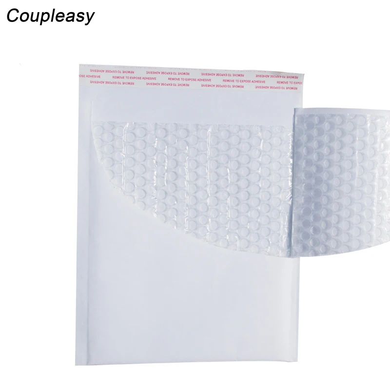 50 ชิ้น/ล็อตกระดาษคราฟท์สีขาว Bubble Mailer Self Seal กาวจัดส่งกระเป๋ากันกระแทก Bubble Mailers เบาะซอง 8 ขนาด