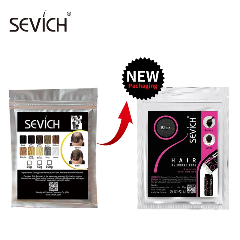 Sevich Refill 100G Tóc Sợi Tóc Sản Phẩm Tóc Xây Dựng Sợi Loại Bột Làm Dày Mái Tóc Mỏng 10 Màu Tóc Keratin mọc