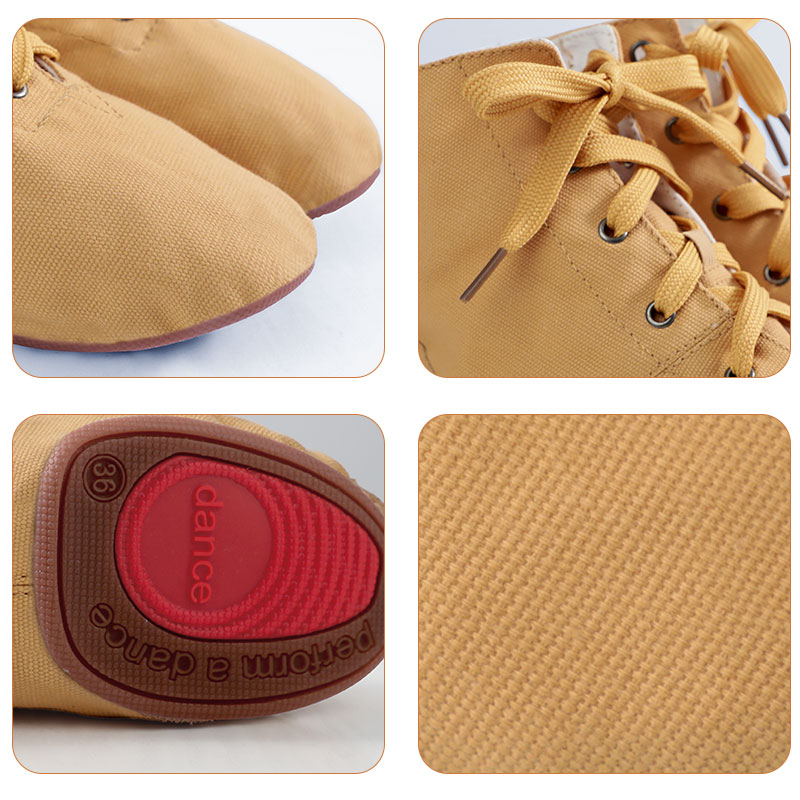 Jazz-Schuhe, Segeltuch, Jazz-Tanzschuhe, knöchellange Tanzstiefel, geteilte Sohle, Schuhe für Mädchen, Kinder, Erwachsene, Kinder, China, Größe 26–45