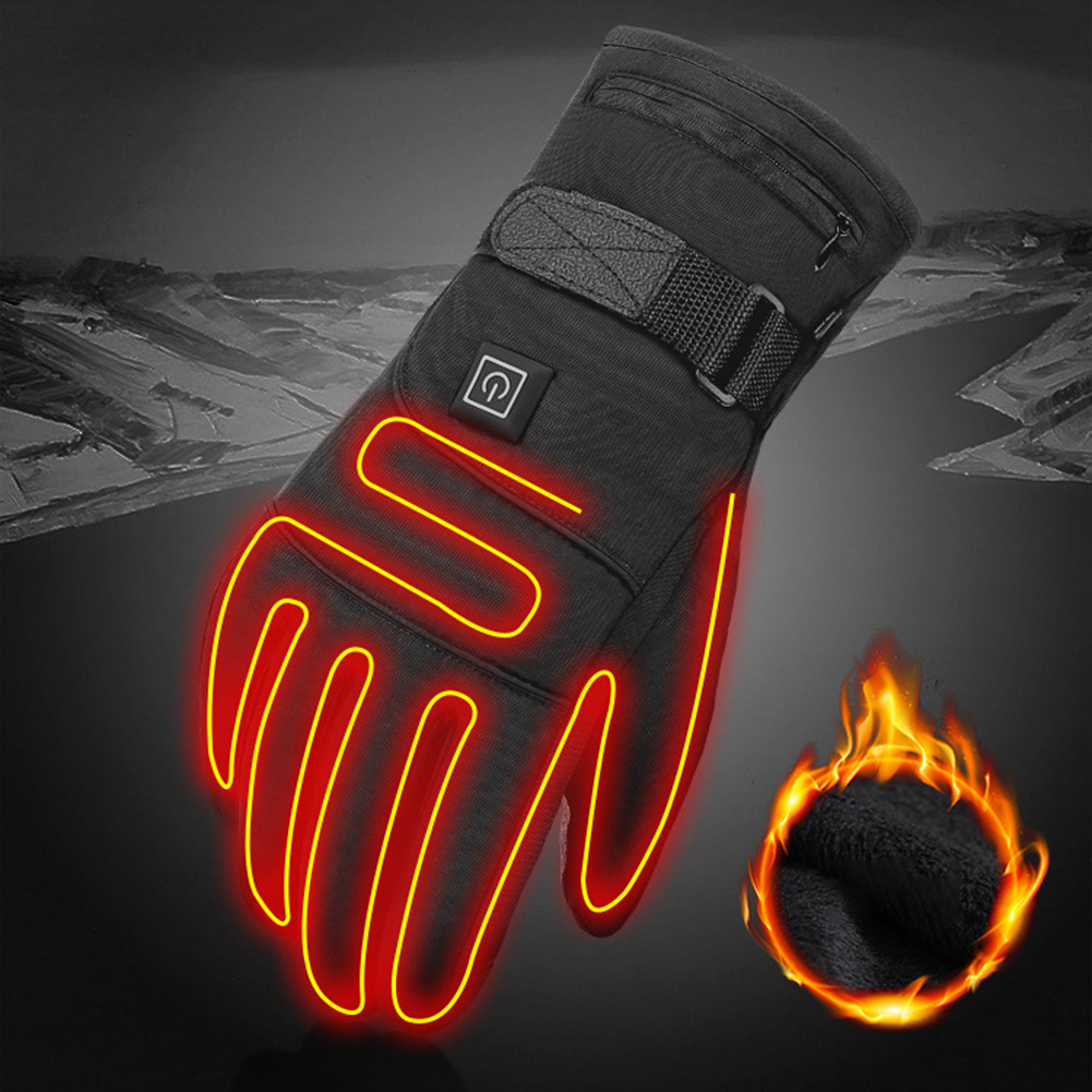 Men Women Winter Electric Heated Gloves Skiing Warm Heating Touch Gloves 4000 mAh USB Powered Electric Heated Gloves