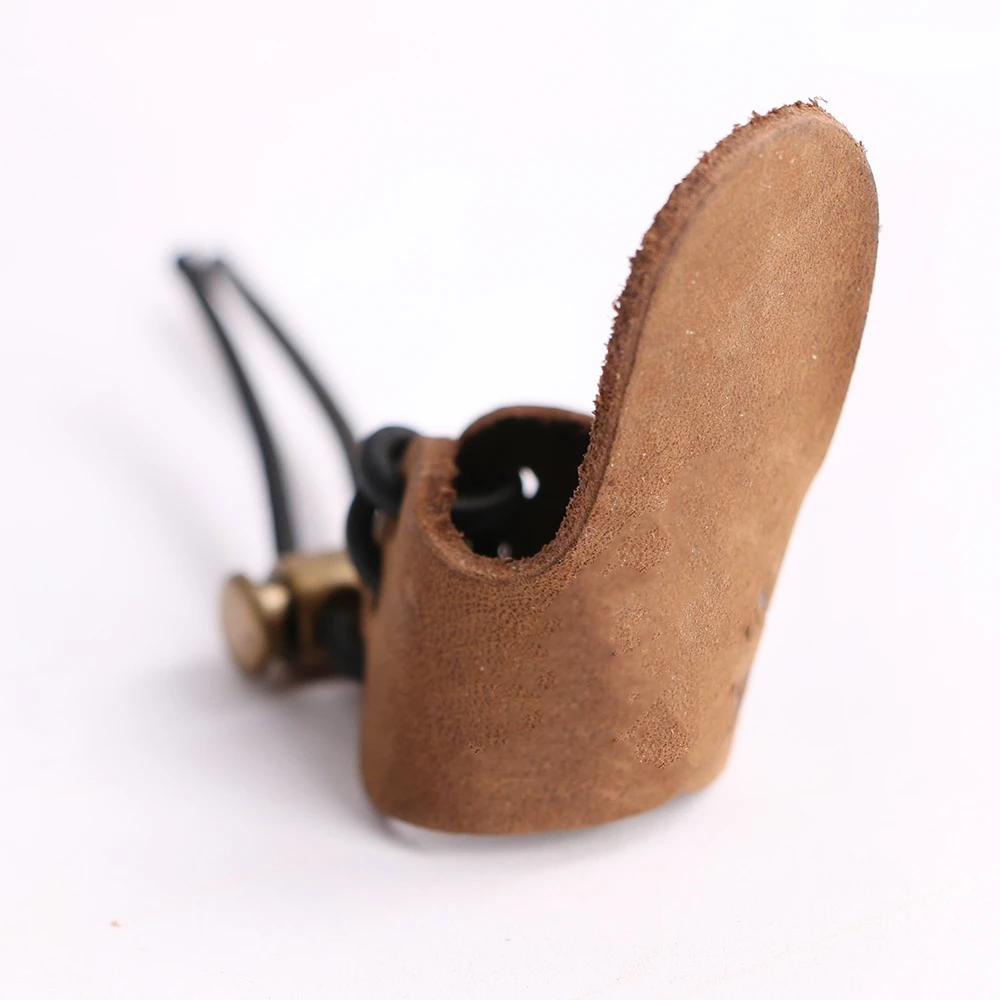 Finger Tip Protector Adjustable Hunting Imitation Cowhide Thumb Finger Guard Archery Pull Arrow Broadheads Shooting Glove