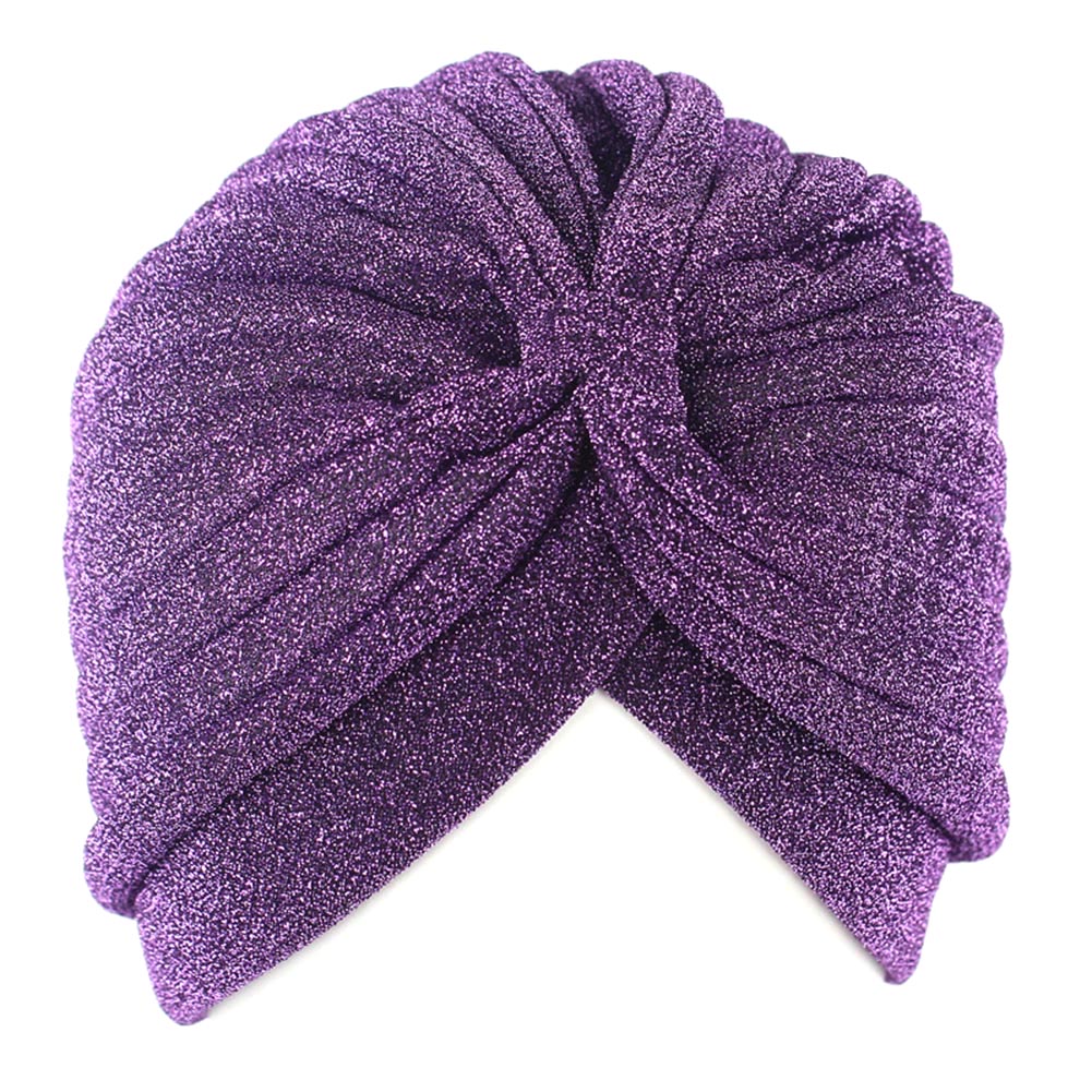 Twist Turban Caps Mode Frauen Knoten Muslimischen Hijab Shiny Gold Silber Glitter Indischen Hut Männer Casual Einfarbig Einfache Kopftuch