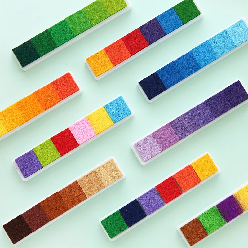 6สีบาร์Inkpad Rainbow Gradientสีสำหรับพิมพ์แสตมป์DIY HandmadeของขวัญJournalไดอารี่ตกแต่งสำนักงานโรงเรียน6333