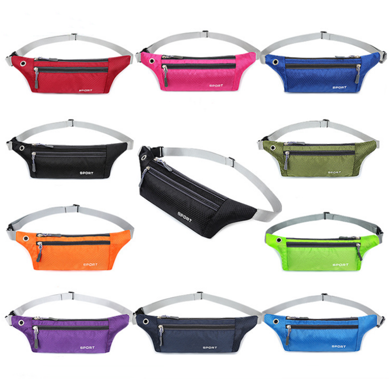 กระเป๋าเอวกีฬาเข็มขัดผู้ชายกระเป๋ากันน้ำ Ultra-Thin Mini Fanny Pack ใหม่ผู้หญิงร้อน Run Light เอวกระเป๋า