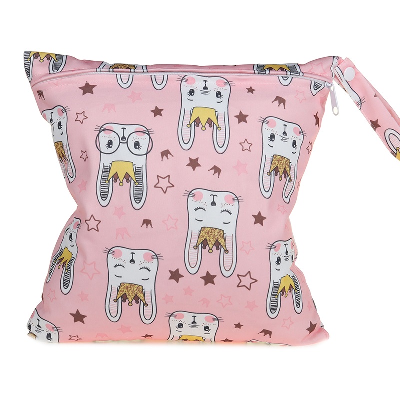 8 cat patterns Waterproof wet bags single Zipper Pocket Baby Diaper Storage Bag Washable Cloth Diaper Wet bag