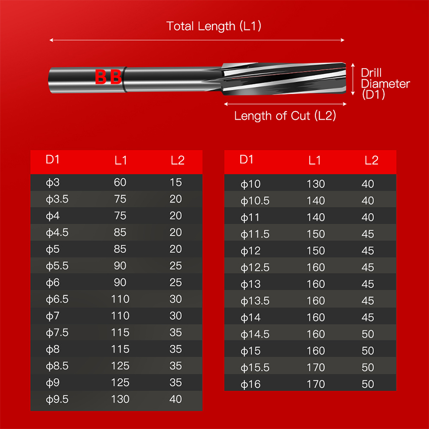 Ferramenta de usinagem bb hss, flauta espiral, corte de cobalto, haste h7, diâmetro 2mm-16mm para metal, aço, alumínio, broca