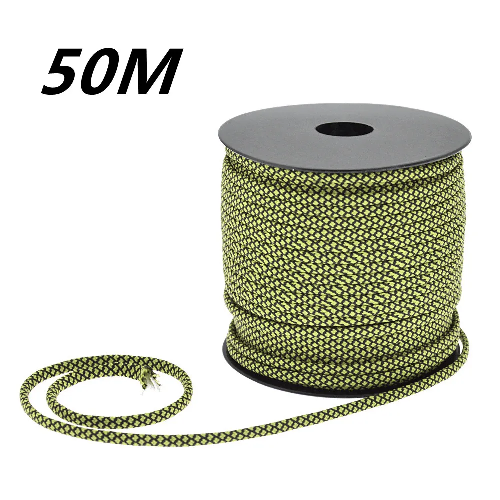50 M 1 rollo 4 Mm 7 núcleos de soporte Paracord para supervivencia cuerda de paracaídas cordón Camping escalada Camping cuerda senderismo tendedero