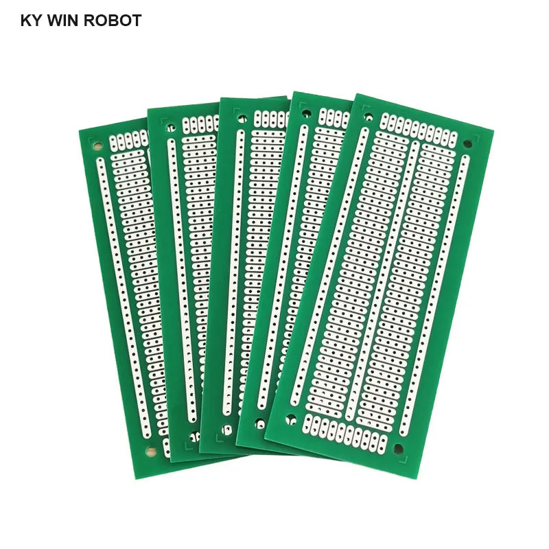 1 Uds DIY 4,7*11,6 CM verde prototipo de un solo lado papel PCB placa de circuito de matriz de experimento Universal 47x116MM para Arduino