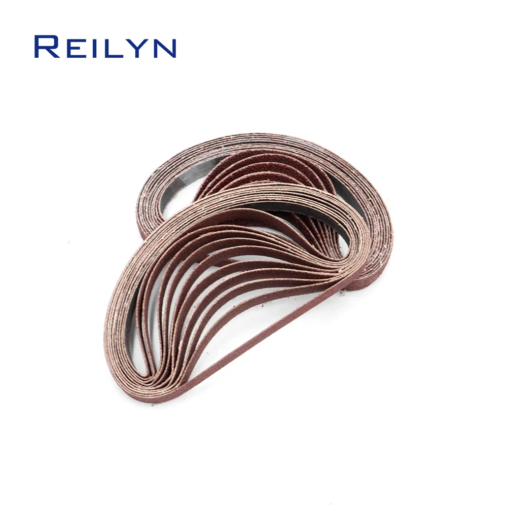 Cát Dây 10 Chiếc 330X10Mm Cát Giấy Đánh Bóng Dây Băng Chà Nhám Nhám Đai Cát Giấy Đánh Bóng Chất Liệu