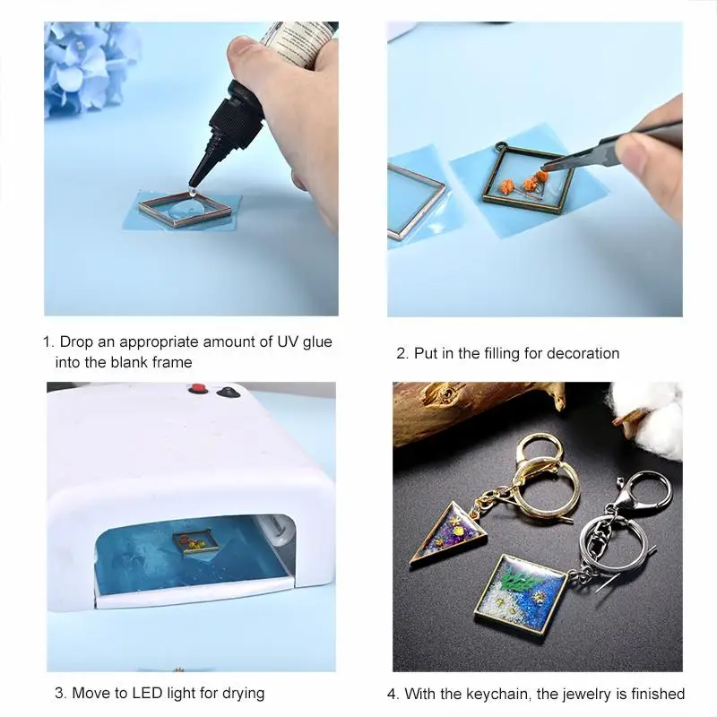 Crystal Clear Hard UV Resin Glue, Cura Ultravioleta, Resina Epóxi, Cura Solar, Luz Solar Ativada, Ferramentas para Fazer Jóias DIY