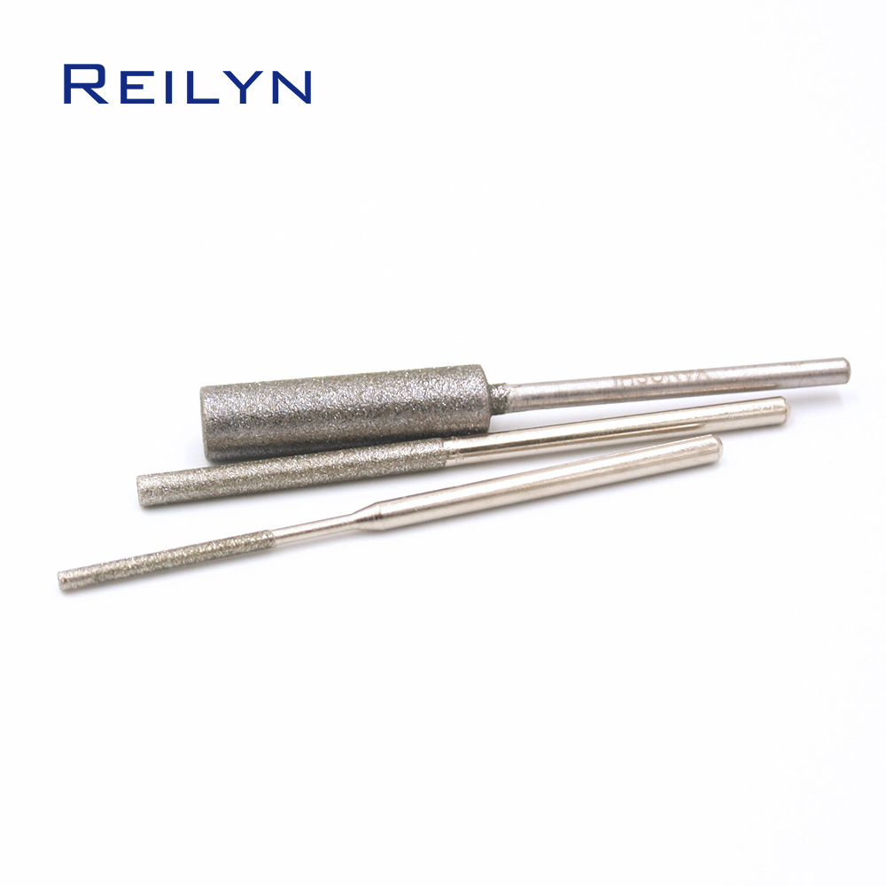 Grit 150 Ultra-long Diamond Grinding Drill Burr Set Polishing Grinding Head Mounted Bits for Dremel Rotary Tools 3mm x1.5-8mm